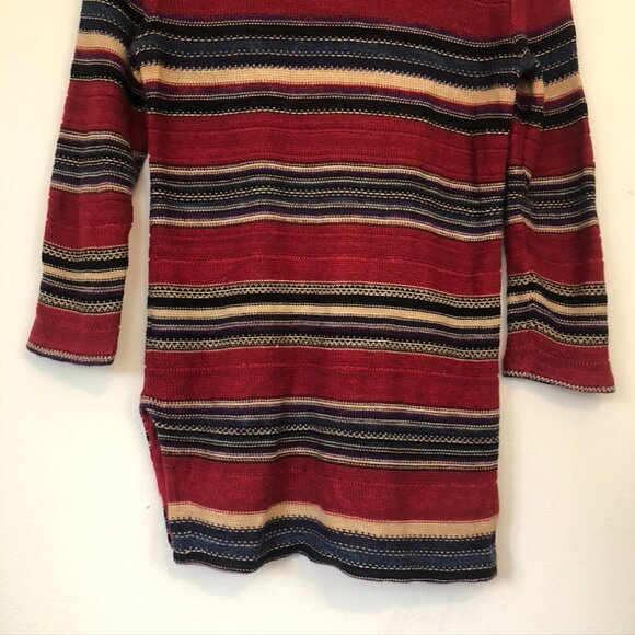 RALPH LAUREN JEANS CO LRL Red Navy Striped Cotton Linen 3/4 Sleeve Fall Sweater - Picture 7 of 7